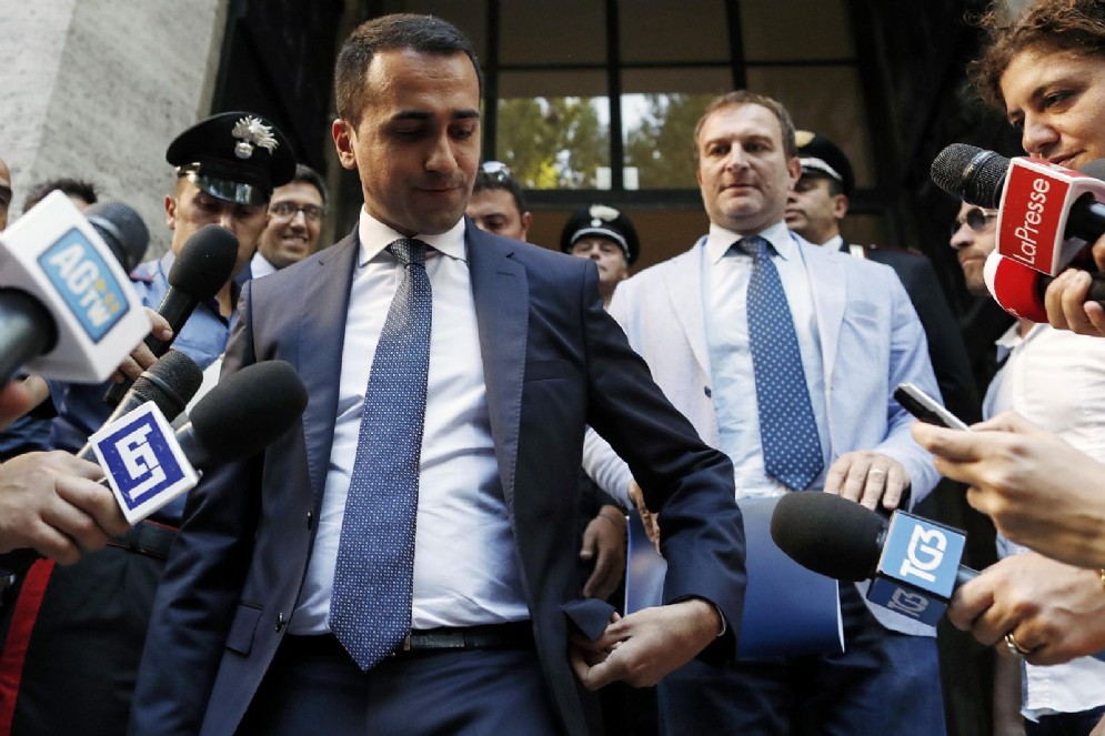 Luigi Di Maio, ministro dello Sviluppo Economico e delle Politiche Sociali, dopo l'incontro al MISE sull'ILVA, Roma