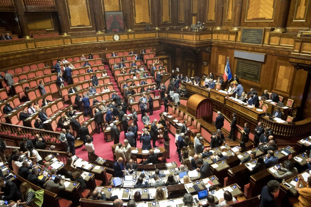 L'aula del Senato durante la votazione per l'elezione di due componenti del consiglio di amministrazione della Rai