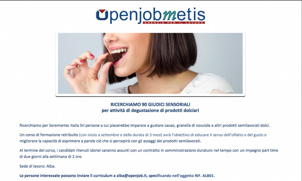 L'annuncio di lavoro