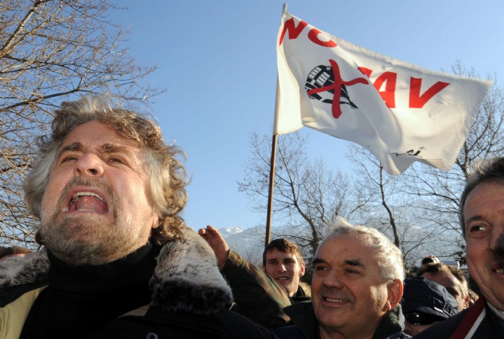 Beppe Grillo a una manifestazione No Tav