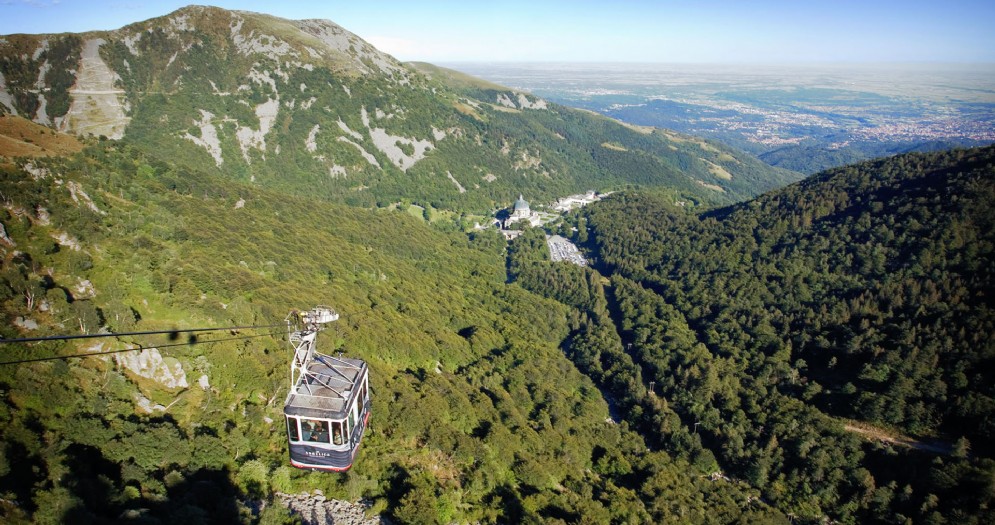 Oropa vista dalla funivia