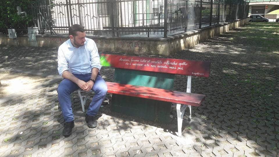 Silvio Magliano in piazzetta Umbria