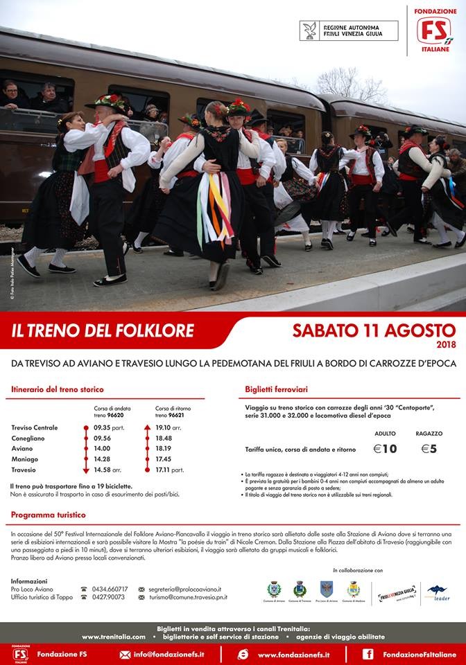 Da Treviso a Travesio con il 'Treno del Folklore': il programmma