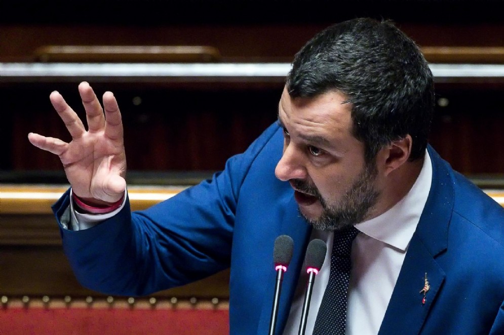 Matteo Salvini durante il question time al Senato, Roma, 26 luglio 2018