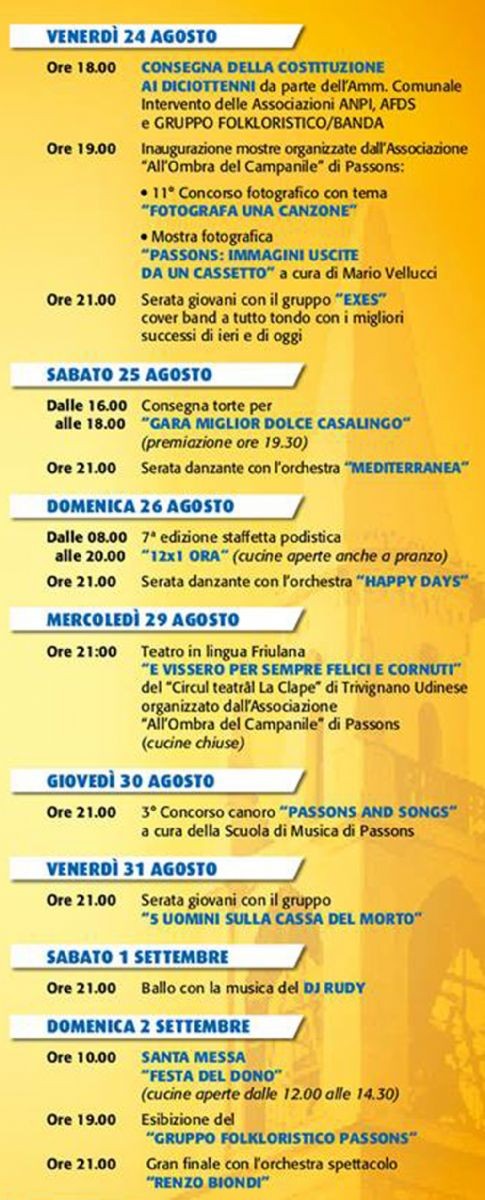 A Passons arriva la Fieste in Pais