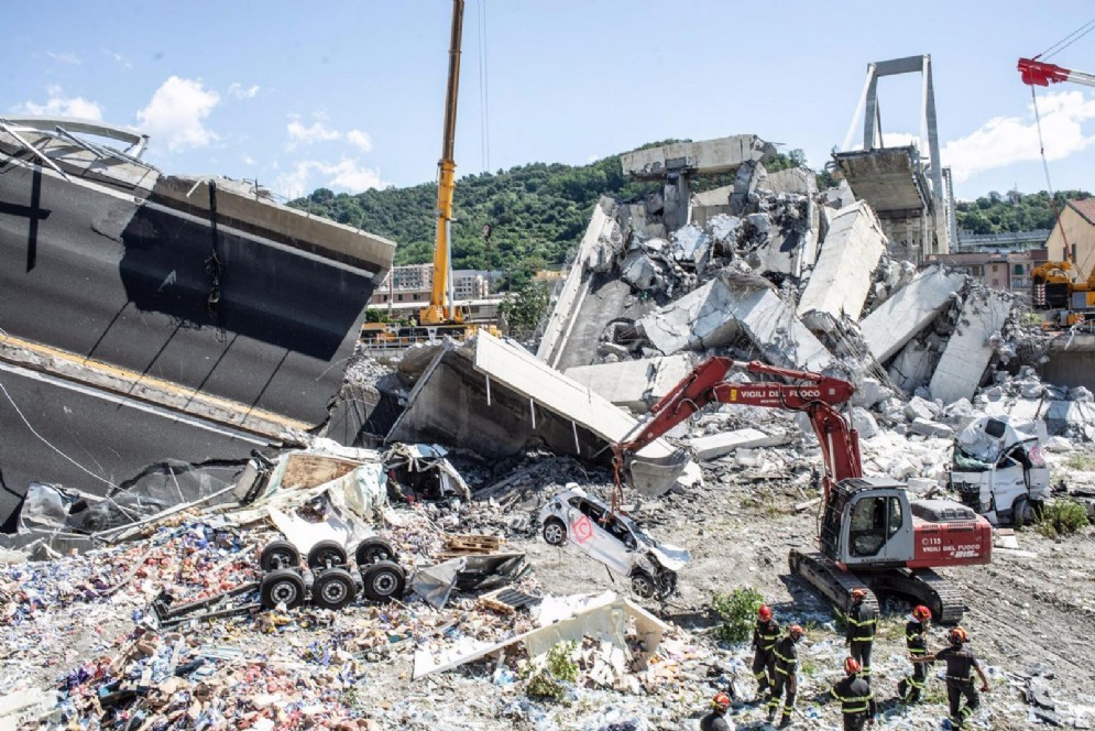 Il ponte Morandi crollato a Genova