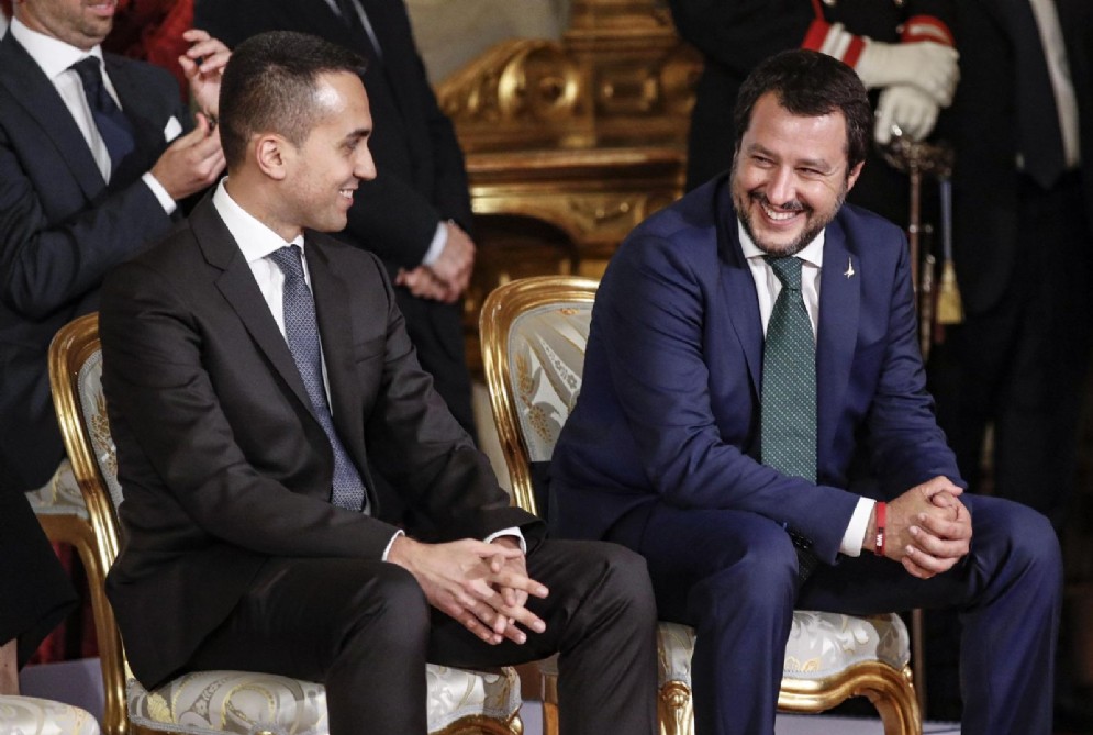 Il ministro dello Sviluppo Economico e del Lavoro Luigi di Maio e il ministro dell'Interno Matteo Salvini