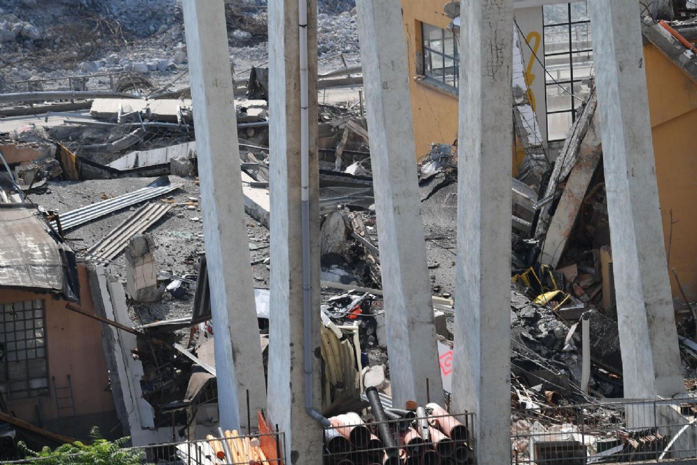 Il ponte Morandi crollato a Genova