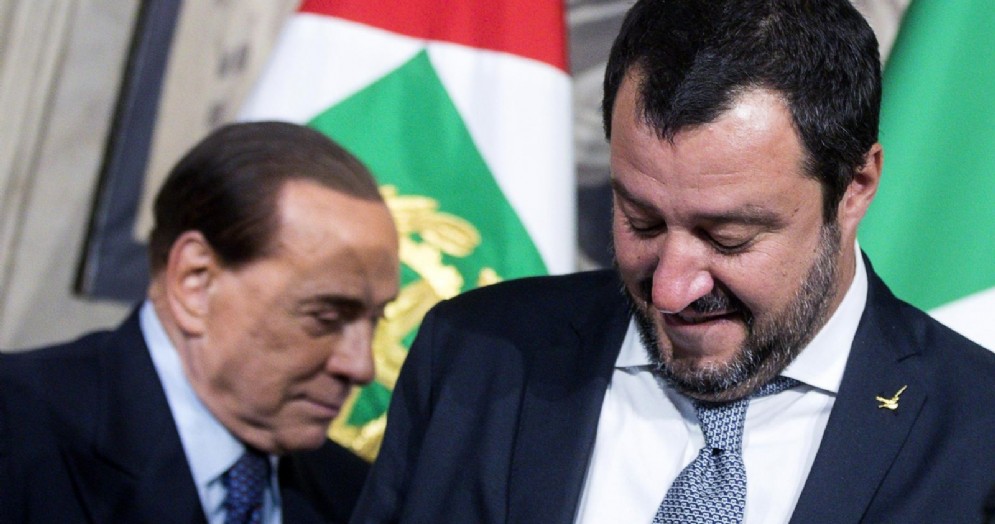 I leader della Lega, Matteo Salvini, e di Forza Italia, Silvio Berlusconi