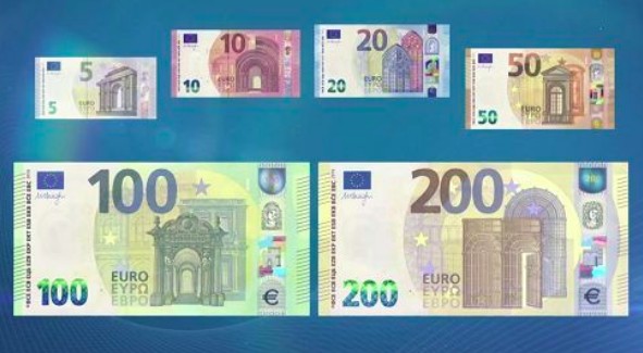 Le nuove banconote da 100 e 200 euro, in circolazione da maggio 2019