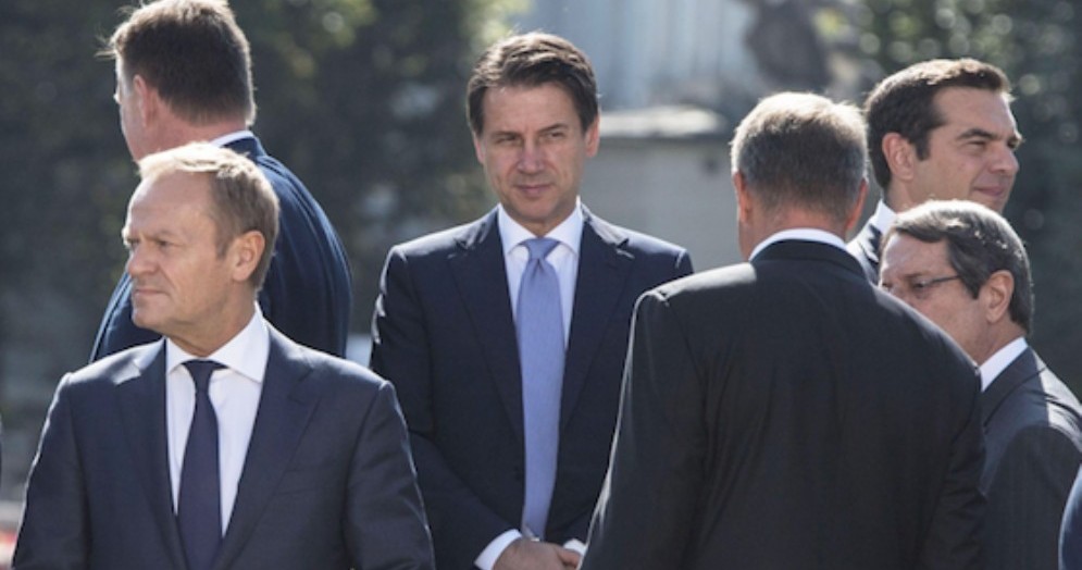 Il premier Giuseppe Conte al Summit europeo a Salisburgo