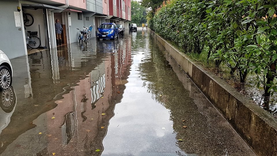 Pioggia intensa a Latisana, e la cittadina finisce sott'acqua