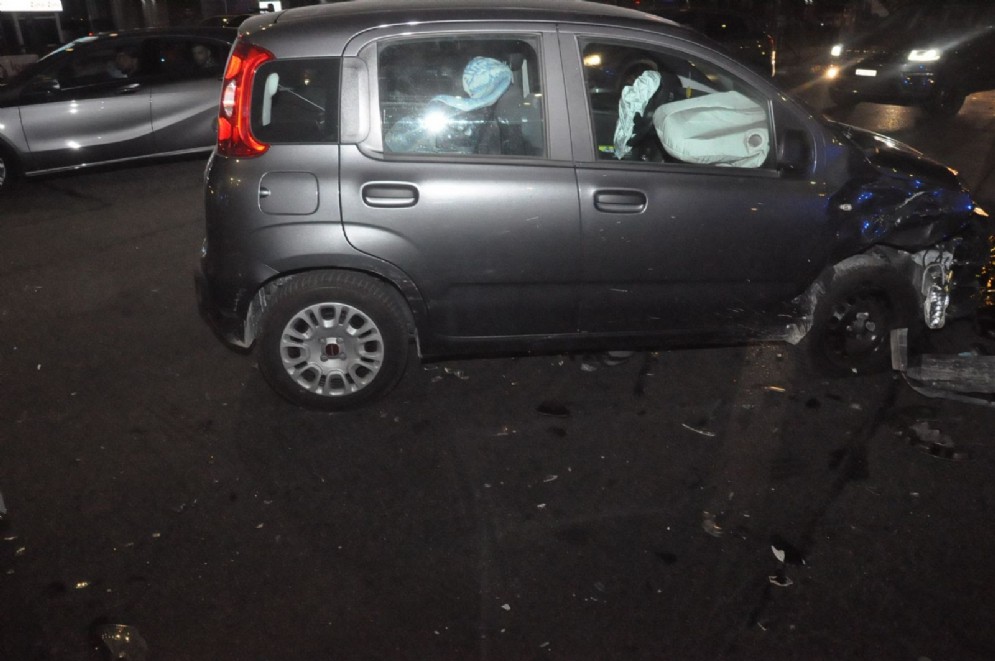La Fiat Panda dopo l'incidente
