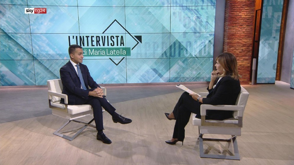 Il vicepremier e ministro del Lavoro e dello Sviluppo Economico, Luigi Di Maio, durante «L'intervista» di Maria Latella