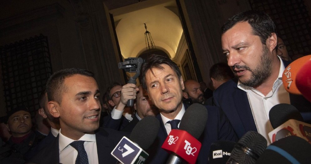 Luigi Di Maio, Giuseppe Conte e Matteo Salvini