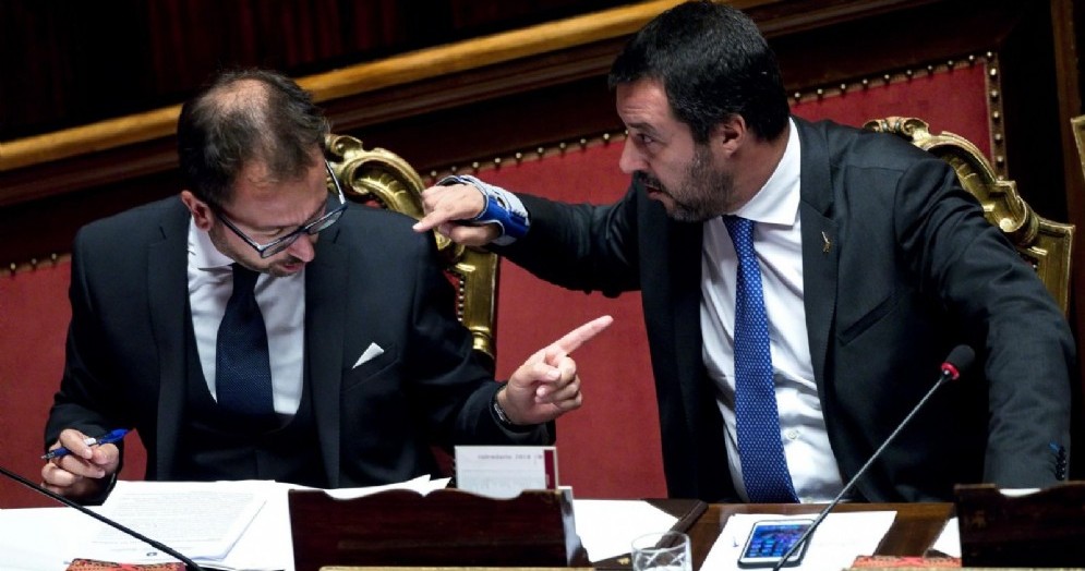 Matteo Salvini con il ministro della Giustizia Alfonso Bonafede