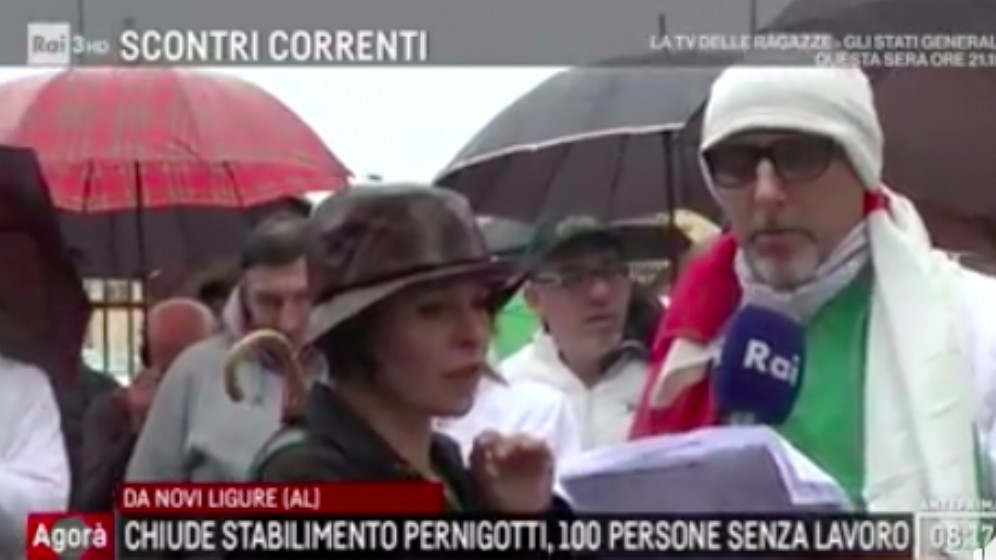 La protesta dei lavoratori Pernigotti