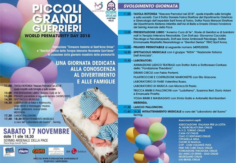 Asl di Biella sabato protagonista per la Giornata mondiale del neonato prematuro