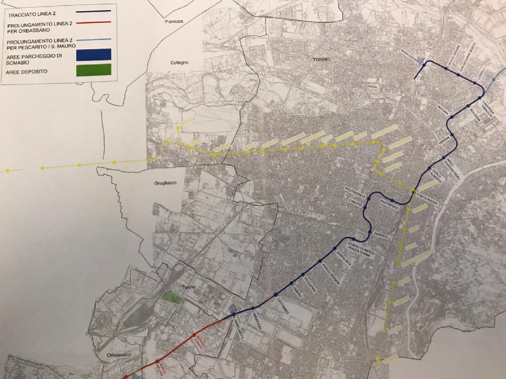 Il tracciato della linea 2 della metropolitana