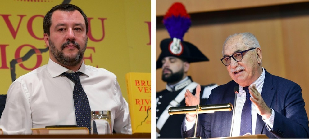 Il vicepremier e ministro dell'Interno Matteo Salvini e il procuratore capo di Torino Armando Spataro
