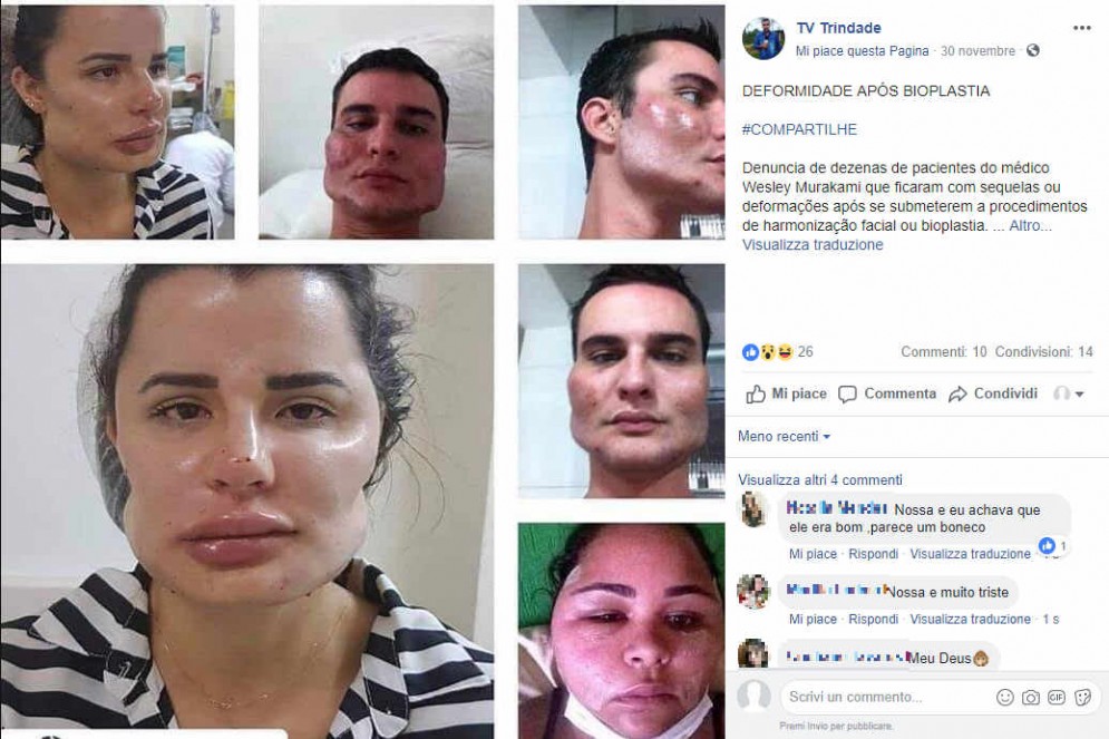 Screenshot della pagina Facebook