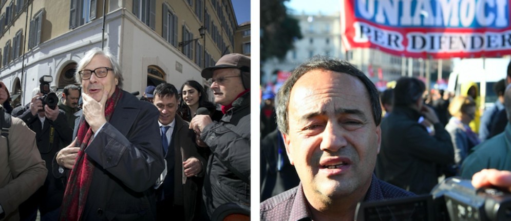 Vittorio Sgarbi e il sindaco sospeso di Riace Mimmo Lucano