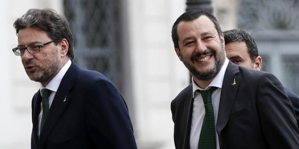 Giancarlo Giorgetti e Matteo Salvini