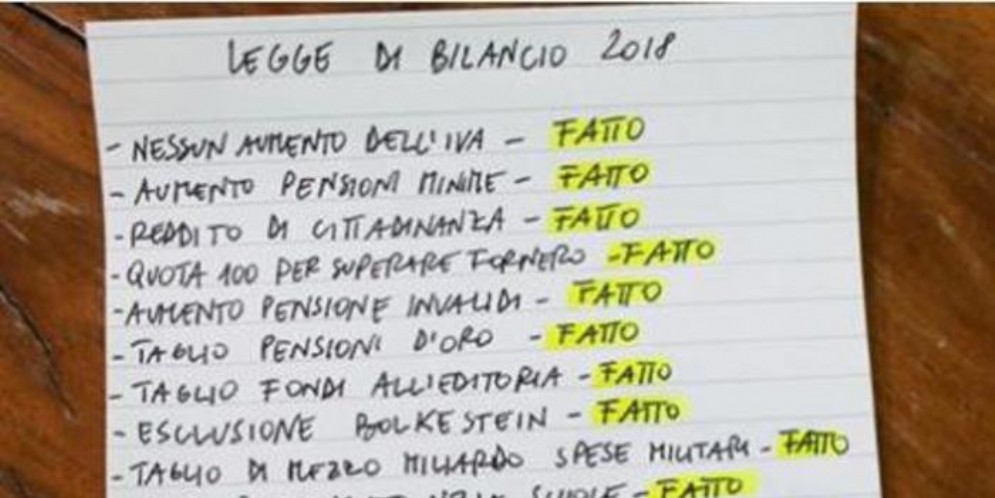 Manovra, Di Maio pubblica l'elenco delle «cose fatte». E' proprio tutto vero?