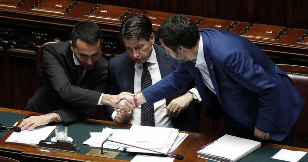 Luigi Di Maio, Giuseppe Conte e Matteo Salvini