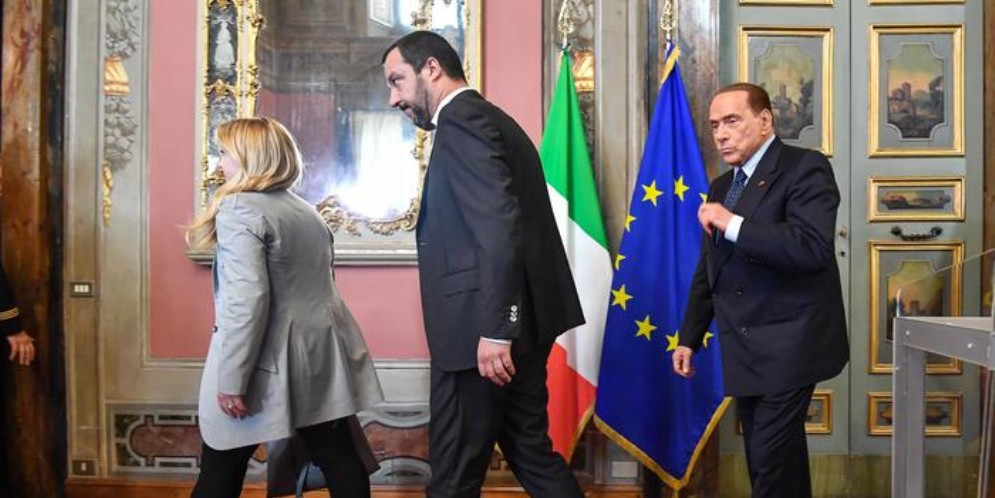 Giorgia Meloni, Matteo Salvini e Silvio Berlusconi