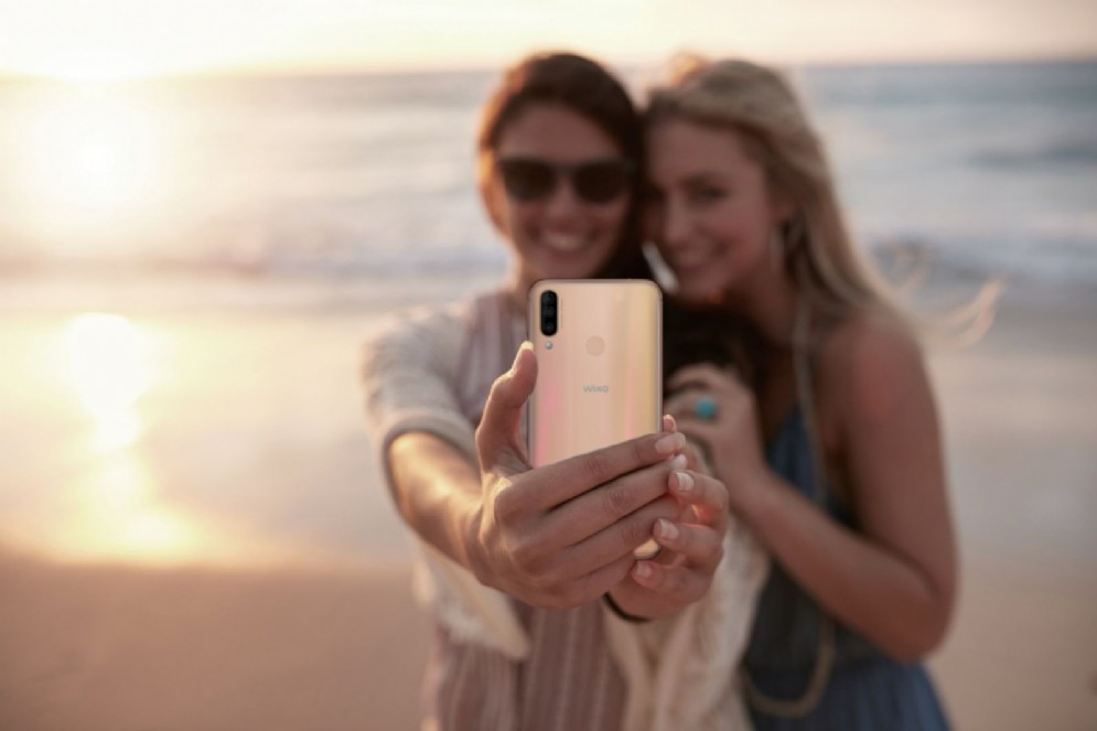Selfie con tramonto