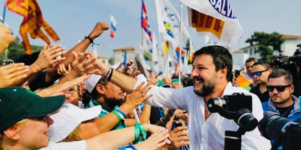 Matteo Salvini ringrazia il popolo di Pontida