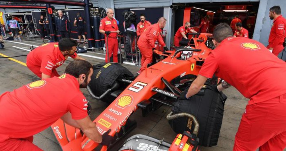 La Ferrari numero 5 di Sebastian Vettel