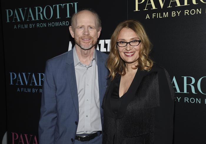 Ron Howard con la moglie di Luciano Pavarotti, Nicoletta Mantovani