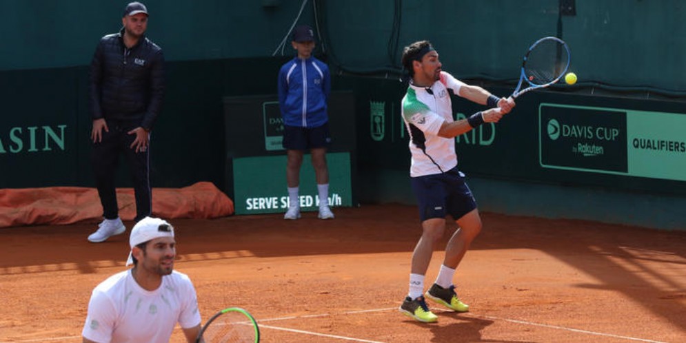 La coppia azzurra Simone Bolelli e Fabio Fognini durante il doppio
