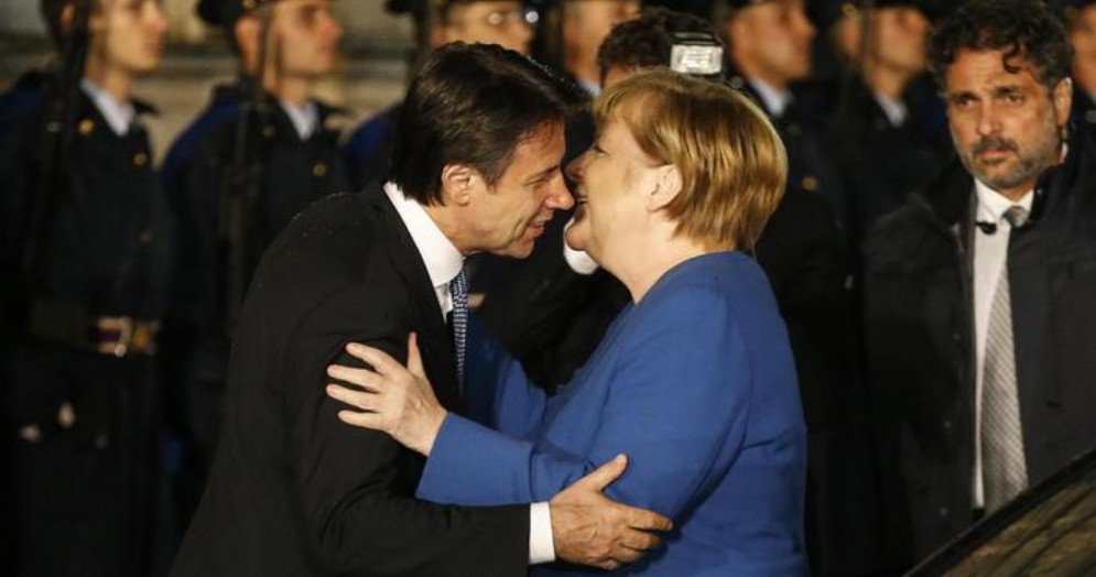 Il Premier Giuseppe Conte con la Cancelleria tedesca, Angela Merkel