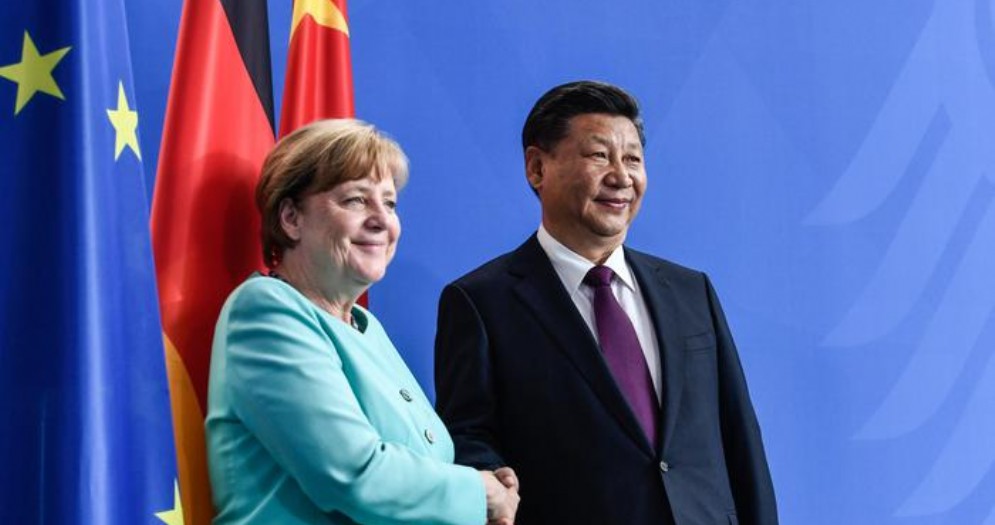 La Cancelliera tedesca, Angela Merkel con il Presidente cinese, Xi Jinping