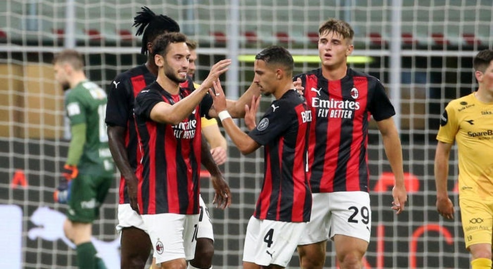 Esultanza dei giocatori Milan