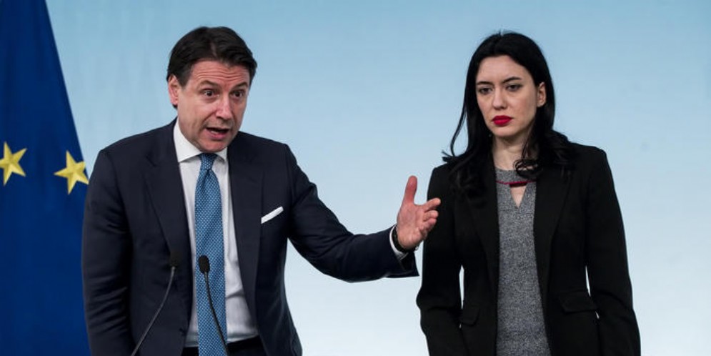 Il Presidente del Consiglio Giuseppe CONTE con Lucia AZZOLINA, Ministro dell'Istruzione