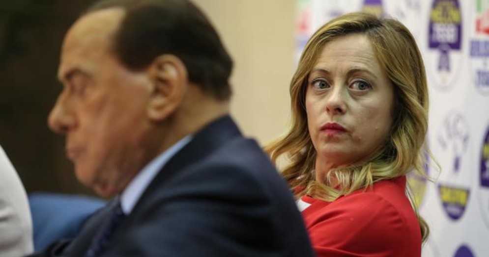 Giorgia Meloni con Silvio Berlusconi