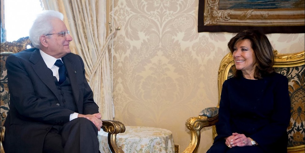 Il Presidente della Repubblica, Sergio Mattarella con il Presidente del Senato, Elisabetta Casellati